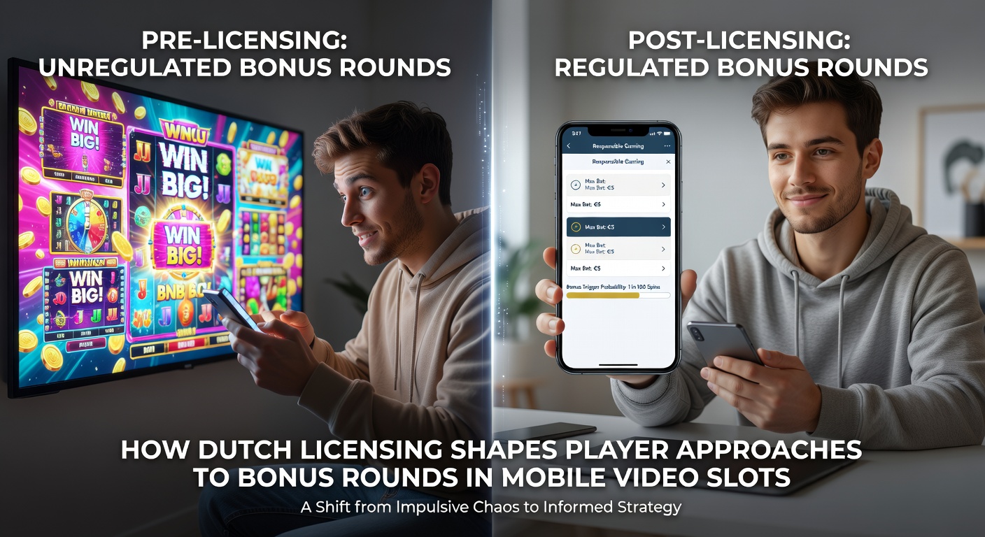 Illustratie van mobiele videoslot met Nederlandse licentie-eisen en bonusfeatures