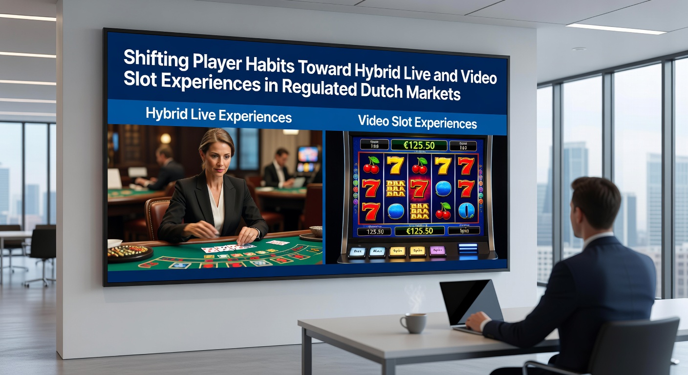 Visuele weergave van hybride live en video slot interfaces die spelers in Nederlandse casino's combineren