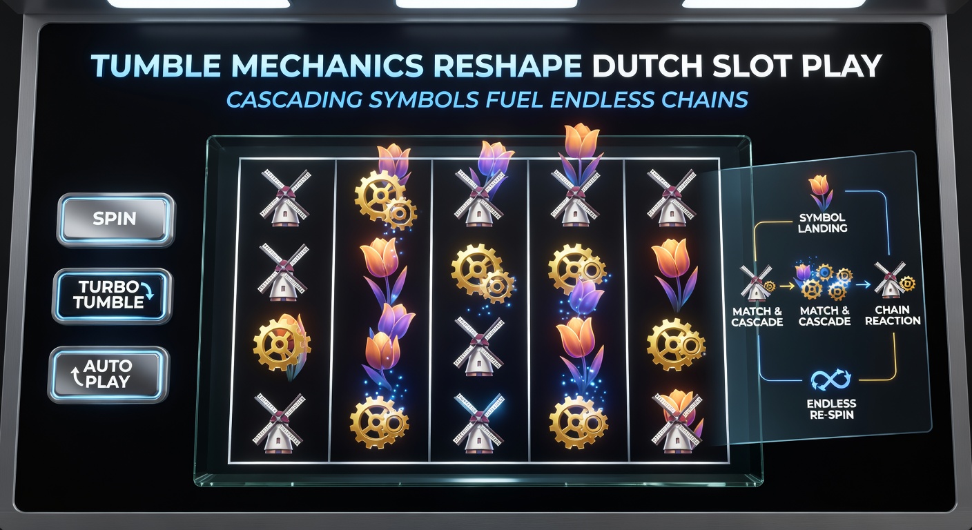 Schermafbeelding van een Nederlandse online slot met actieve tumble-feature, multipliers die oplopen en exploderende symbolen in actie